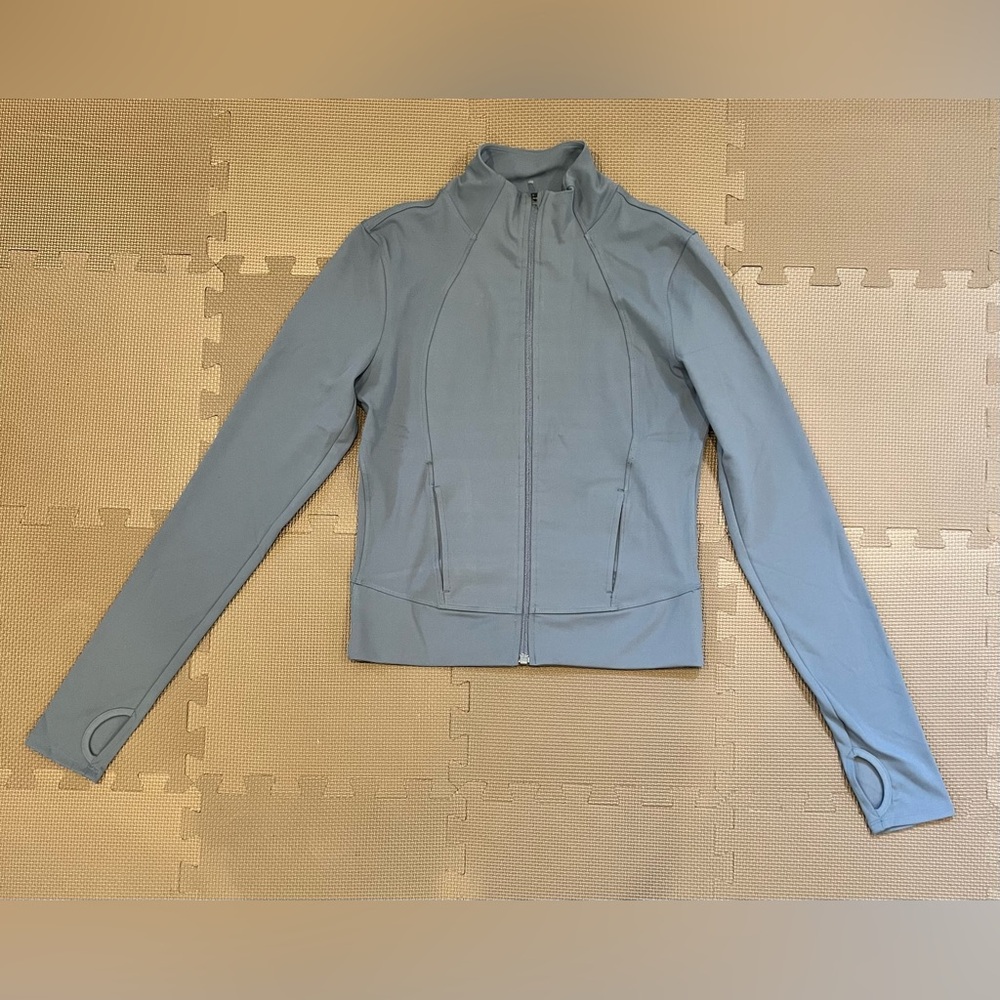 90 Degree By Reflex Light Blue Bomber Jacket